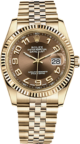 Rolex Datejust 36,39,41 mm 36 mm Yellow Gold 116238-0076