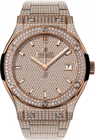 Hublot Архив Hublot King Gold Bracelet Full Pavé 45mm 511.OX.9010.OX.3704