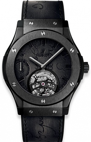 Hublot Архив Hublot Tourbillon Power Reserve 5 Days Berluti Scritto All Black 505.CM.0500.VR.BER17 Hublot Архив Hublot Tourbillon Power Reserve 5 Days Berluti Scritto All Black 505.CM.0500.VR.BER17