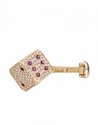 Diamonds & Ruby Dice Cufflinks 01