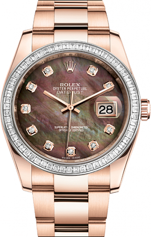 Rolex Datejust 36,39,41 mm Oyster 36 mm Everose gold diamonds 116285bbr-0003
