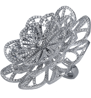 Jacob & Co. Jewelry Fine Jewelry Abanico Flower Cocktail Ring Full Pave 91328563