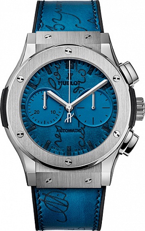 Hublot Classic Fusion Chronograph Berluti Scritto Ocean Blue 521.NX.050B.VR.BER18 Hublot Classic Fusion Chronograph Berluti Scritto Ocean Blue 521.NX.050B.VR.BER18