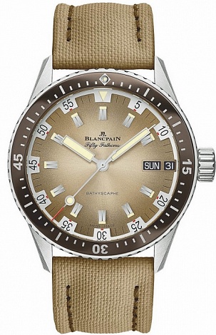 Blancpain Fifty Fathoms Bathyscaphe Day Date Desert Edition 5052-1146-E52A Blancpain Fifty Fathoms Bathyscaphe Day Date Desert Edition 5052-1146-E52A