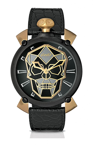 GaGa Milano Bionic Skull Automatic 45mm YELLOW GOLD PLATED 6314.01 S