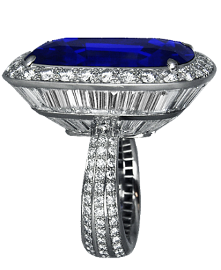 Jacob & Co. Jewelry High Jewelry Diamond Ring with Oval Blue Sapphire 91328347