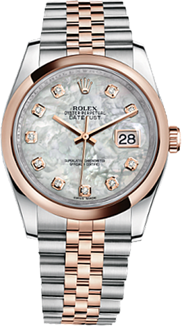 Rolex Datejust 36,39,41 mm 36 mm Steel and Everose Gold 116201-0100