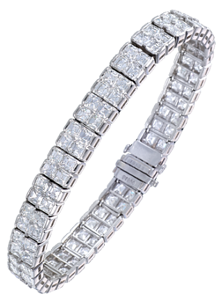 Jacob & Co. Jewelry Bridal Square Emerald-Cut Diamond Tennis Bracelet 90402002