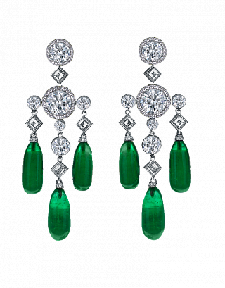 Emerald and Diamond Necklace Set 01