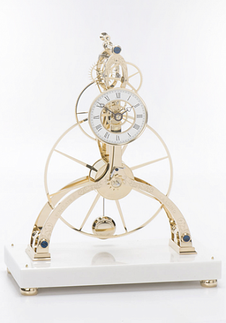 Sinclair Harding Sun & Moon Clocks Great Wheel Skeleton Clock