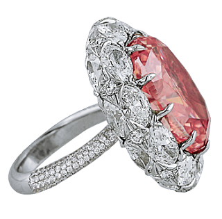Jacob & Co. Jewelry High Jewelry Diamond Ring with Fancy Intense Orangey Pink Diamond 91328271