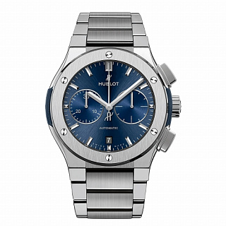 Blue Chronograph Titanium Bracelet 42 mm 01