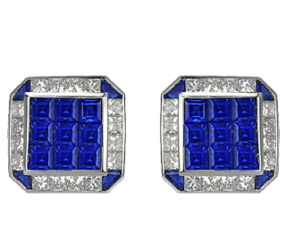 Jacob & Co. Jewelry Men's Cufflinks Sapphire and Diamond Cufflinks 91226152