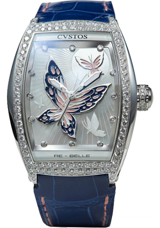 Cvstos Re-Belle Papillon  steel diamond rose blue butterfl