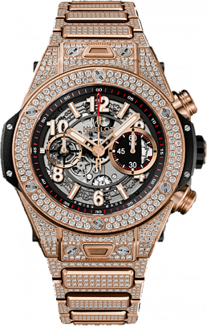 Hublot Архив Hublot Gold Pave Bracelet 45 mm 411.OX.1180.OX.3704