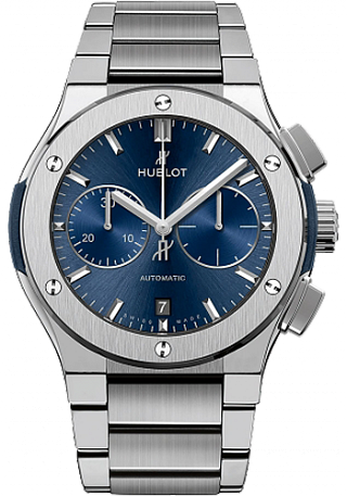 Hublot Classic Fusion Blue Chronograph Titanium Bracelet 42 mm 540.NX.7170.NX