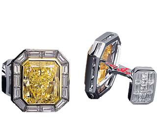 Jacob & Co. Jewelry Men's Cufflinks Fancy Yellow Diamond Cufflinks Fancy Yellow Diamond Cufflinks