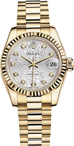 Rolex Datejust 26,29,31,34 mm 26mm Yellow Gold 179178 Jubilee Silver