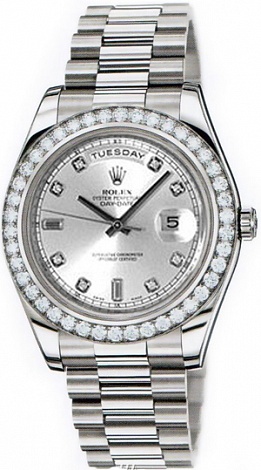 Rolex Архив Rolex 41mm White Gold 218349 Silver Diamond