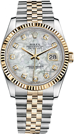 Rolex Datejust 36,39,41 mm 36 mm Steel and Yellow Gold 116233 mop