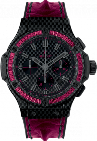 Hublot Big Bang 44 MM Carbon Bezel Baguette Rubies 301.QX.1730.HR.1902 Hublot Big Bang 44 MM Carbon Bezel Baguette Rubies 301.QX.1730.HR.1902
